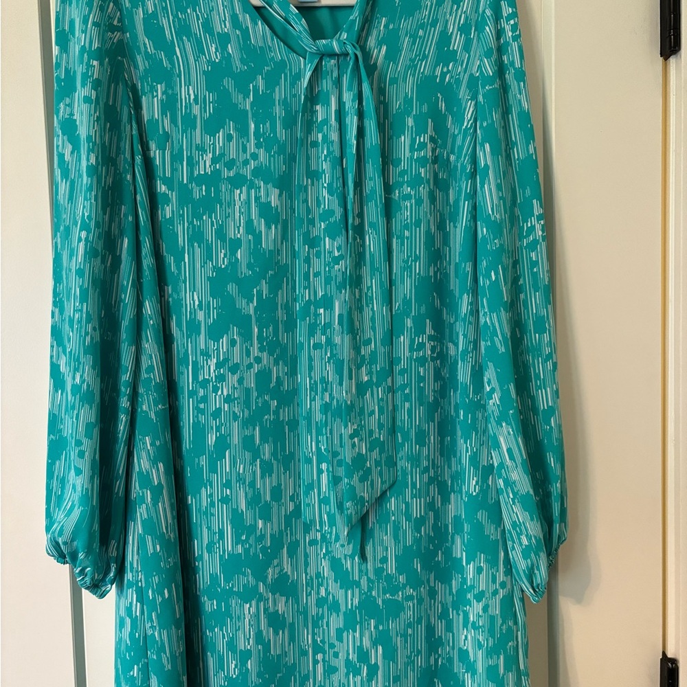 Chico's Teal Patterned Blouse